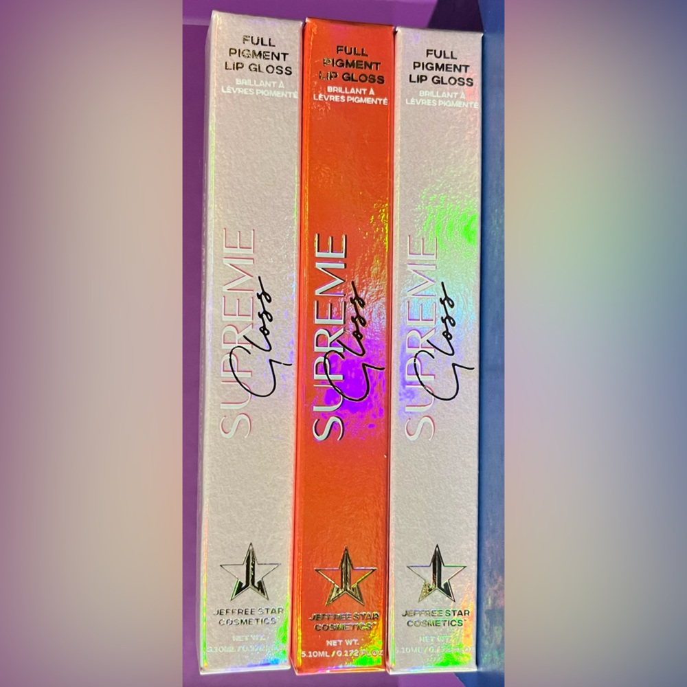 Jeffree Star Glossy Lip Collection. Set of 3 colors.💋💋 FULL PIGMENT LIP GLOSS